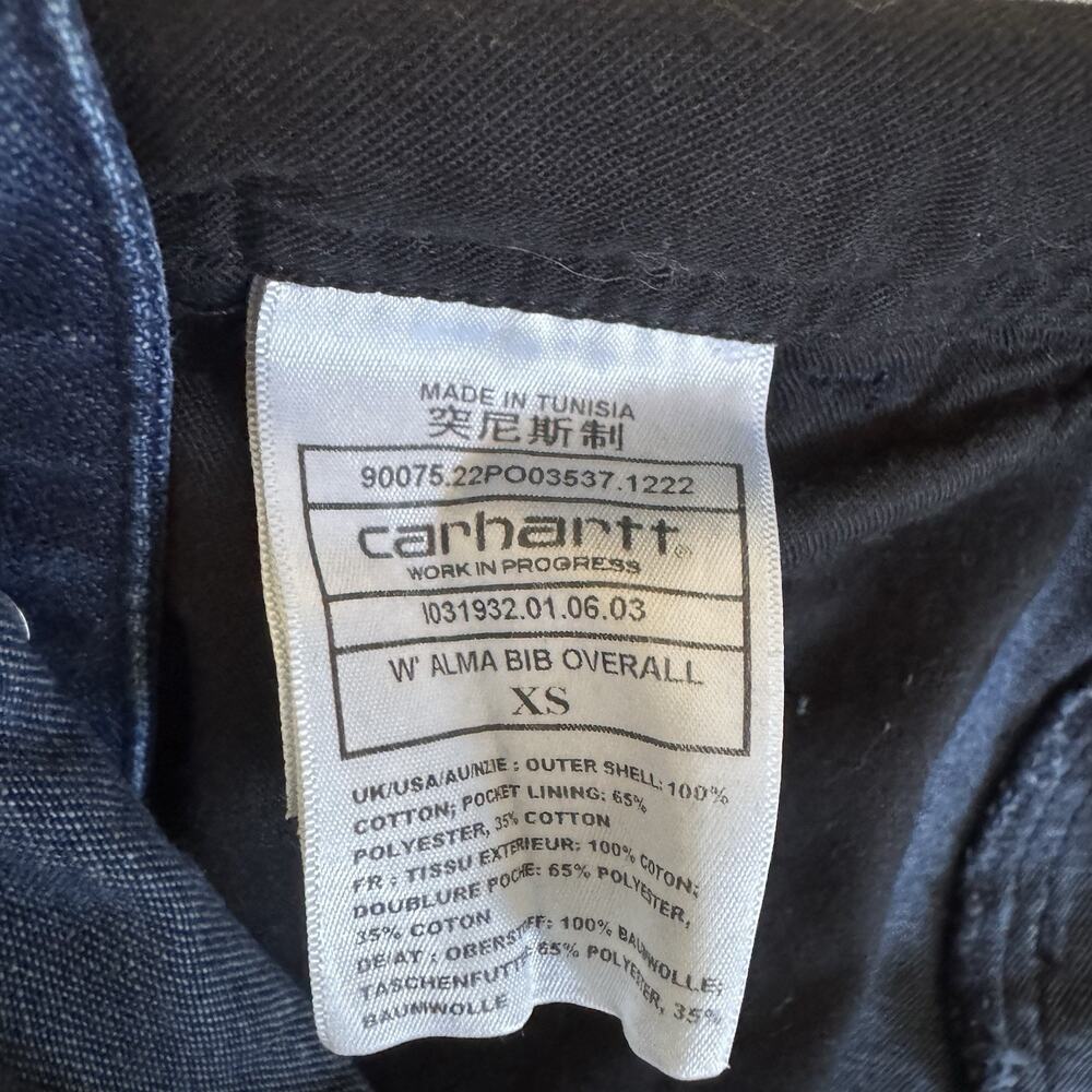 Carhartt Work In Progress WiP Women’s XS Alma Blue Bib Overalls Straight Leg EUC - Picture 11 of 13